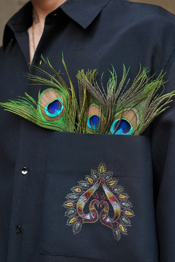 "Mor" Embroidered Resort Shirt (Women)